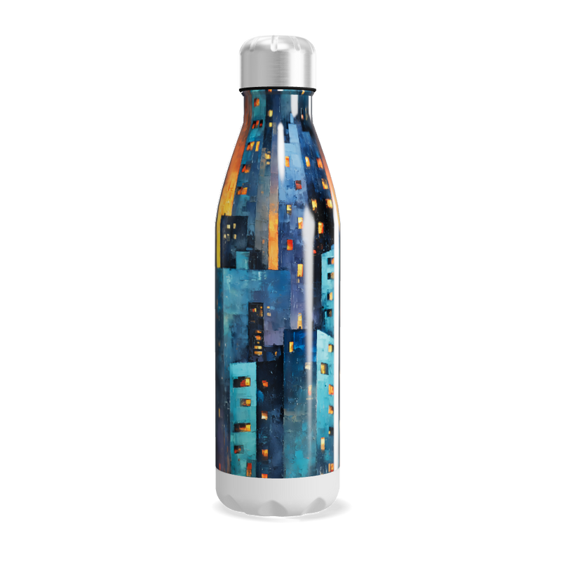 Garrafa Inox - Estampa Noturna Urbana