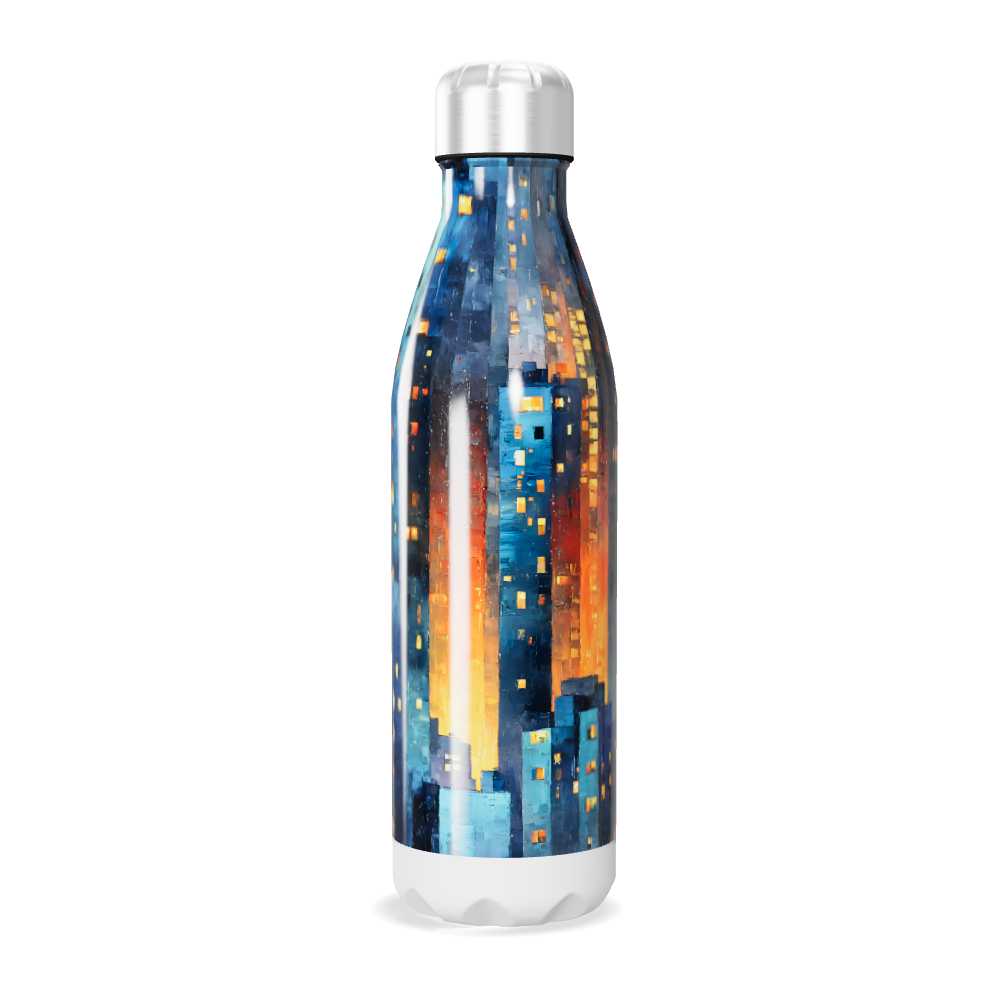 Garrafa Inox - Estampa Noturna Urbana