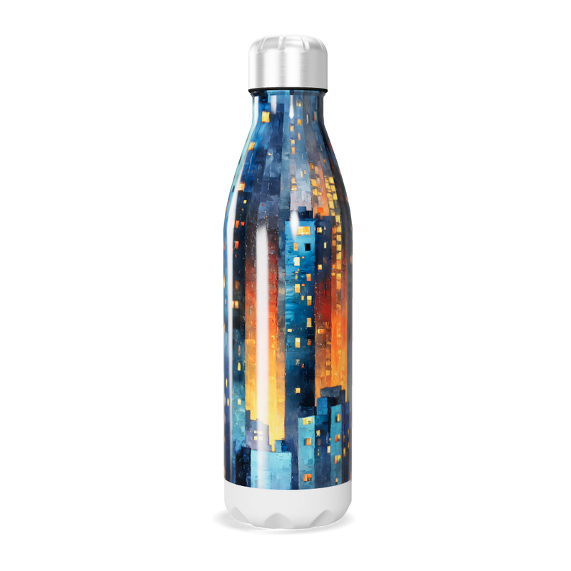 Garrafa Inox - Estampa Noturna Urbana