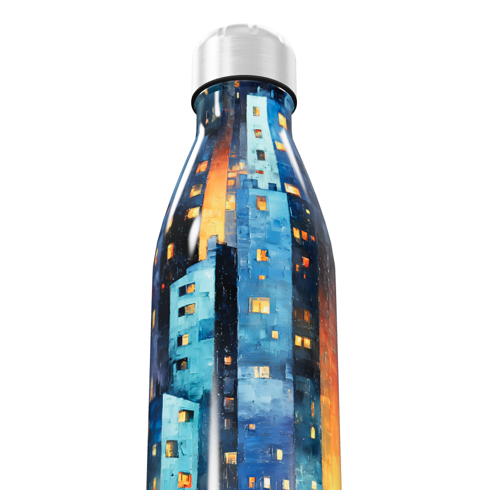 Garrafa Inox - Estampa Noturna Urbana