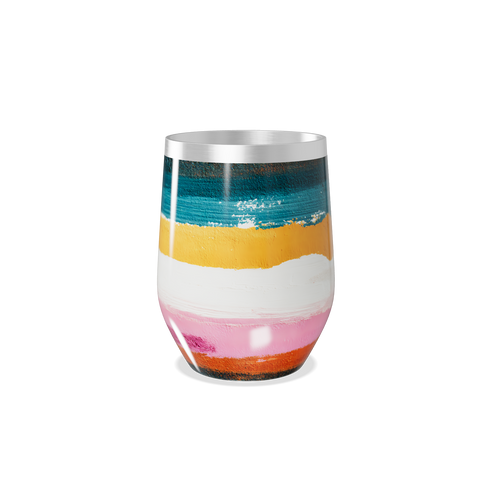 Copo Térmico Slim Listras Coloridas Aço Inox