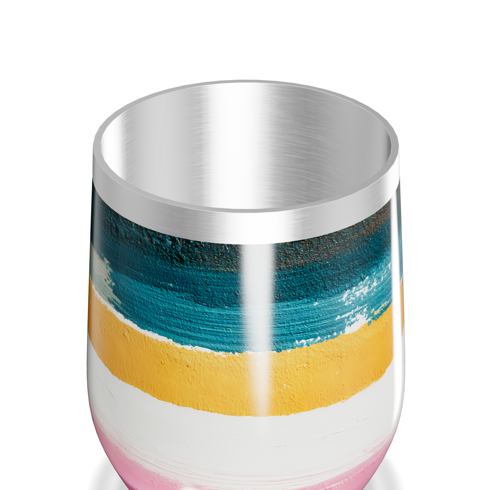 Copo Térmico Slim Listras Coloridas Aço Inox