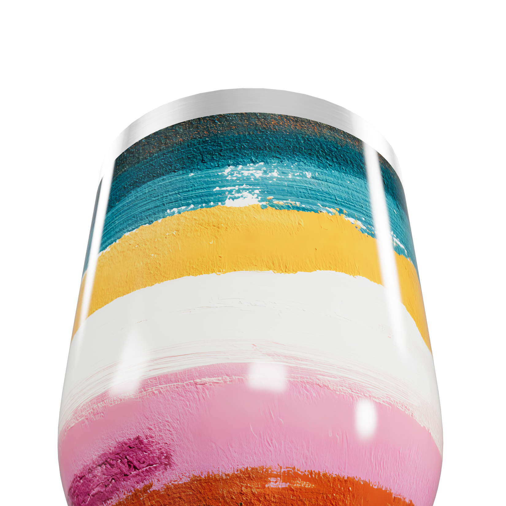 Copo Térmico Slim Listras Coloridas Aço Inox