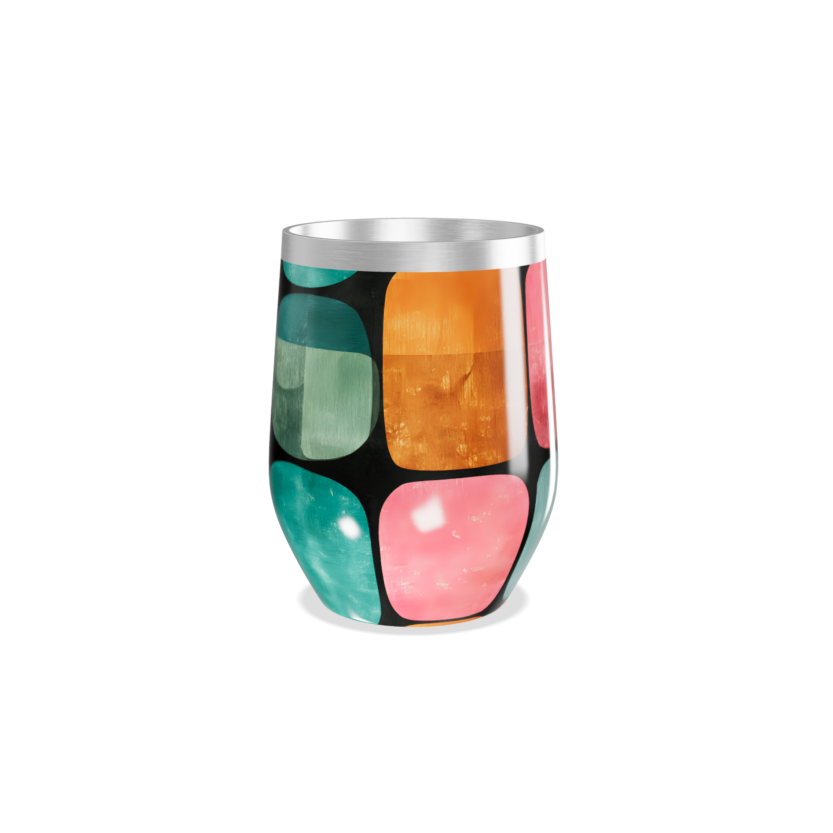 Copo Térmico Slim - Colorido com Estampa Geométrica