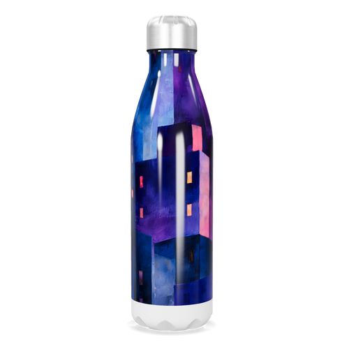 Garrafa Inox - Estampa Abstrata Azul