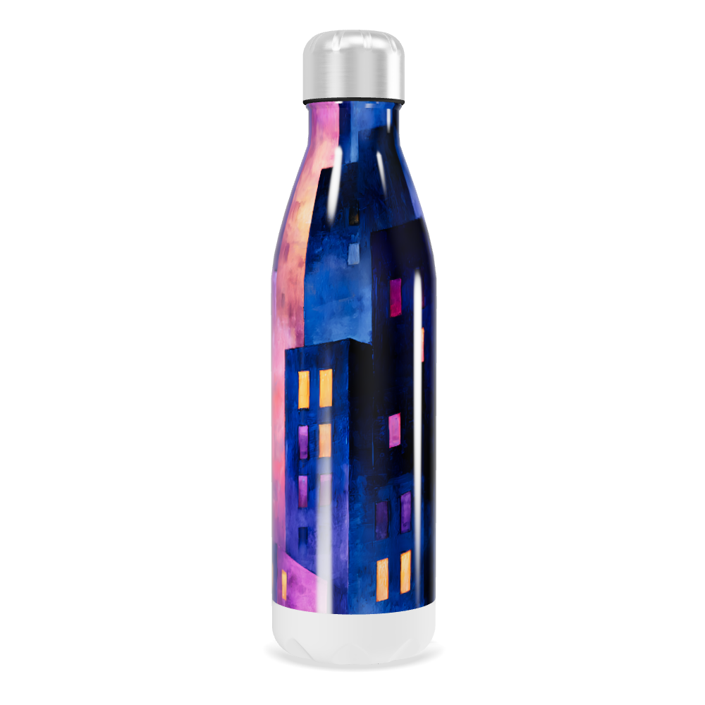 Garrafa Inox - Estampa Abstrata Azul