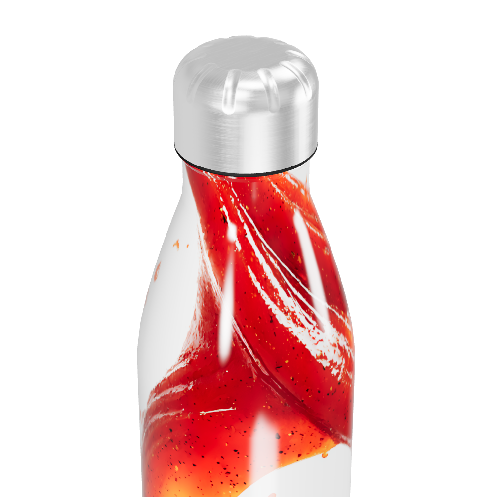 Garrafa Inox Estampada Vermelha e Branca