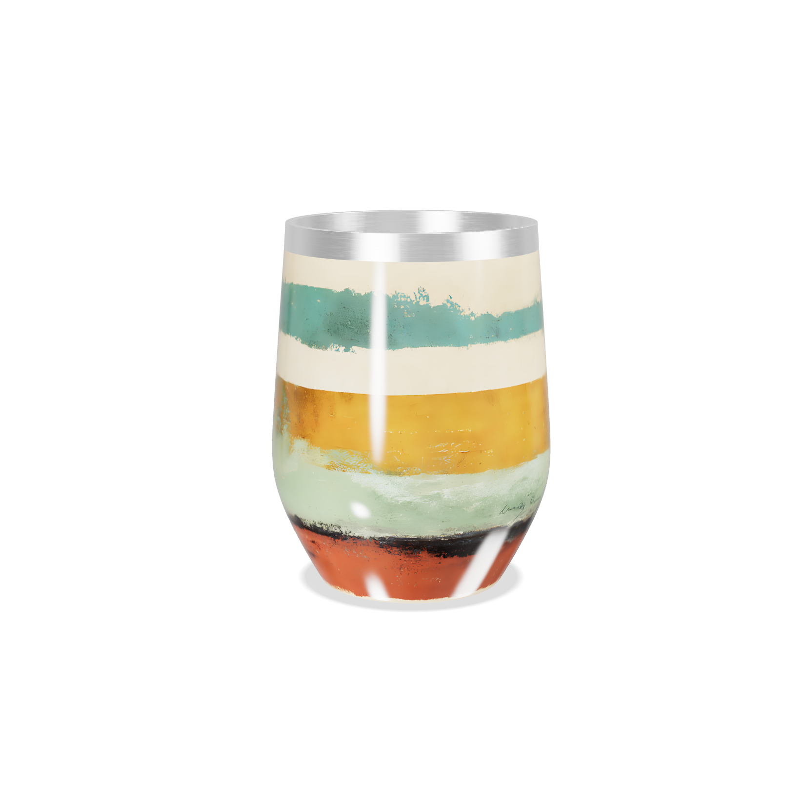 Copo Térmico Slim - Listras Coloridas Aço Inox