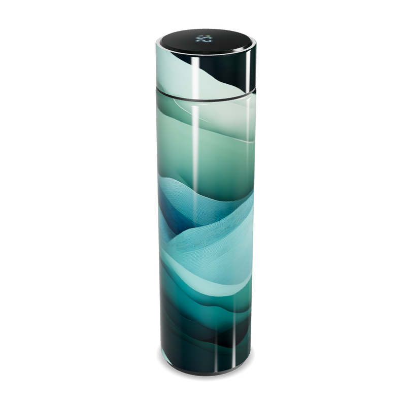 Garrafa Térmica Touch - Estampa Ondas Verde