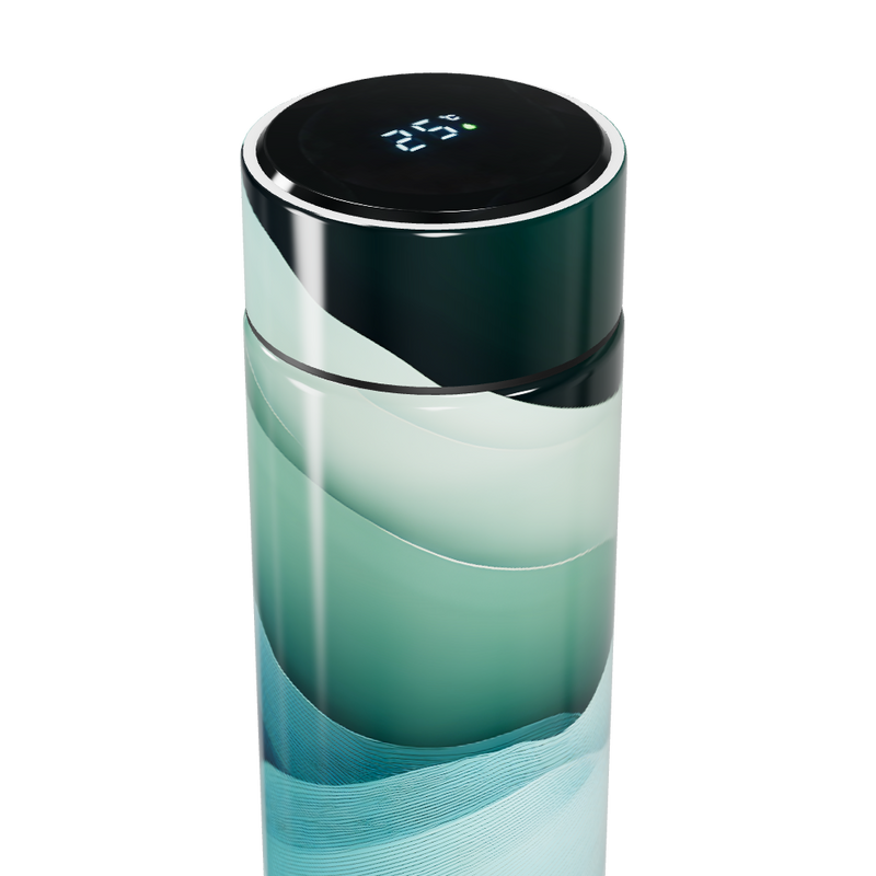Garrafa Térmica Touch - Estampa Ondas Verde