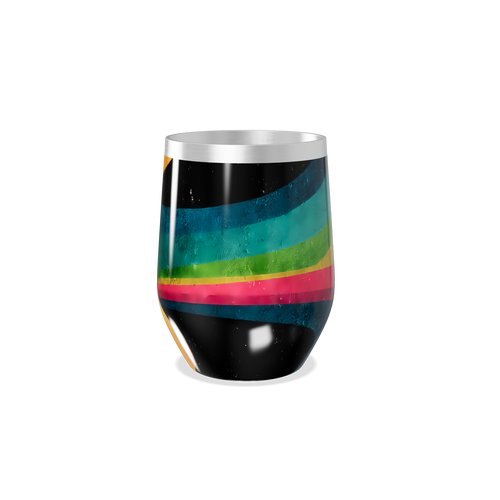 Copo Térmico Slim - Listras Coloridas Inox