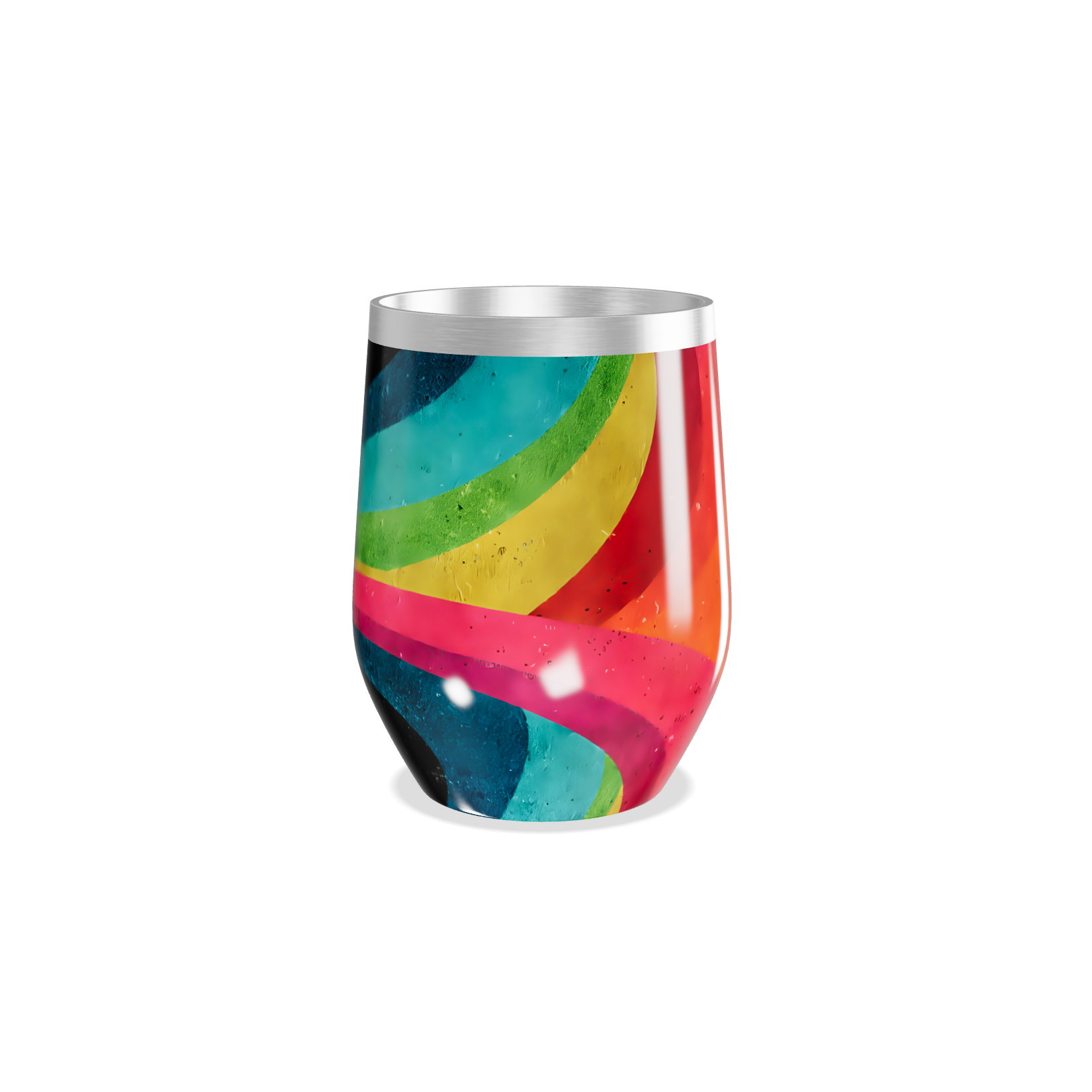 Copo Térmico Slim - Listras Coloridas Inox