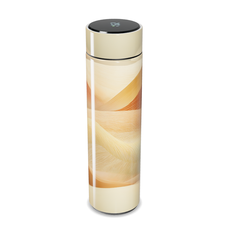 Garrafa Térmica Touch - Bege com Estampa Ondulada