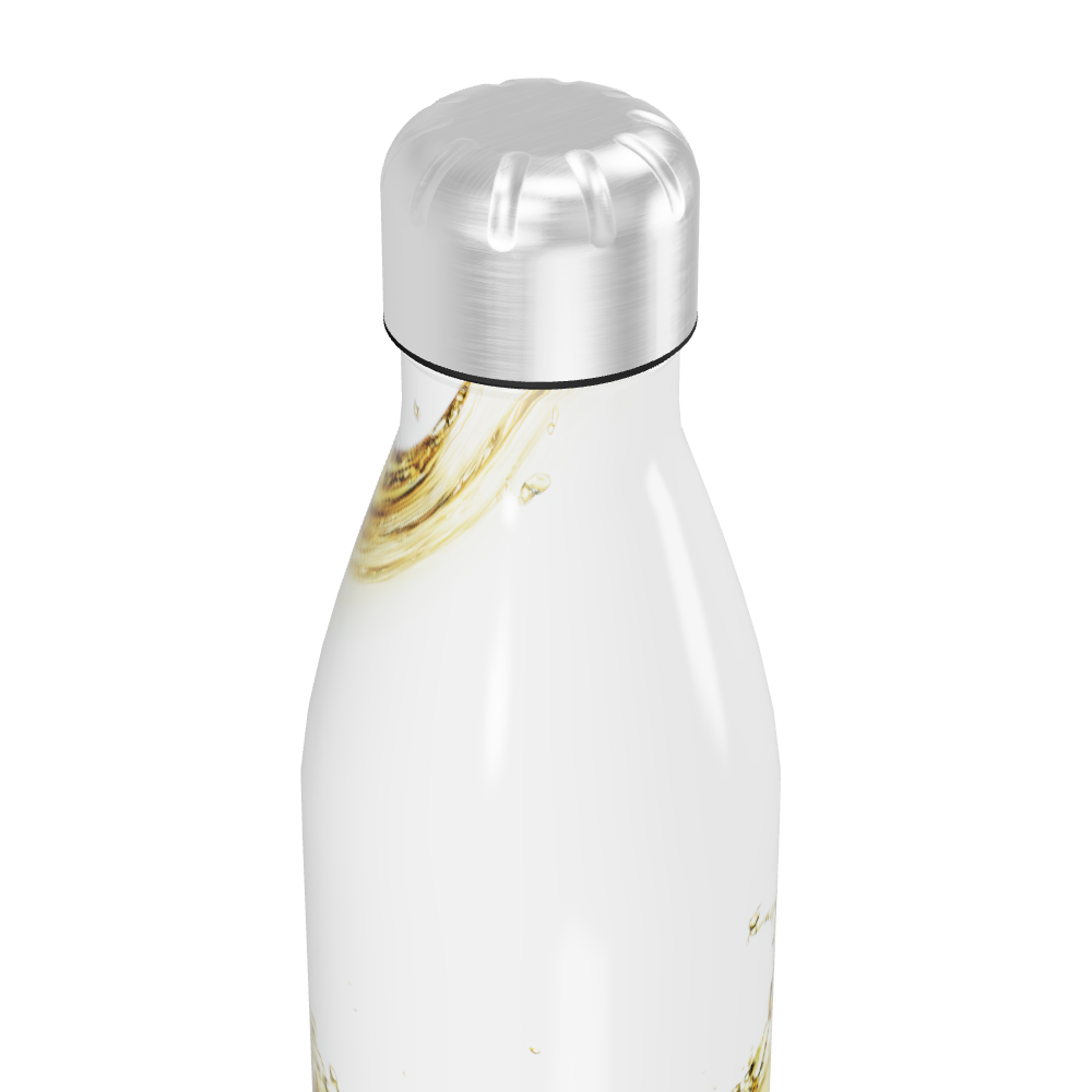 Garrafa Inox - Branca com Estampa de Líquido