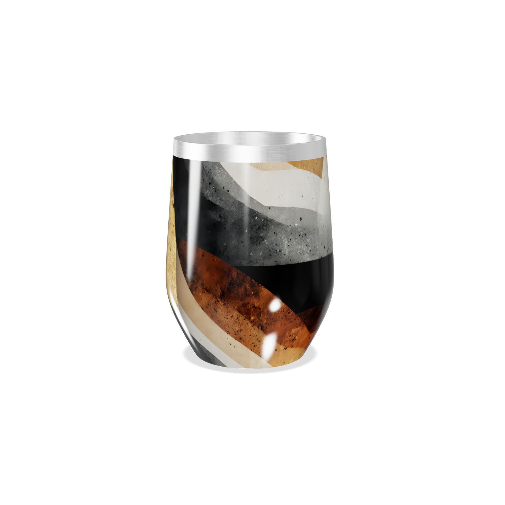 Copo Térmico Slim - Design Preto e Dourado