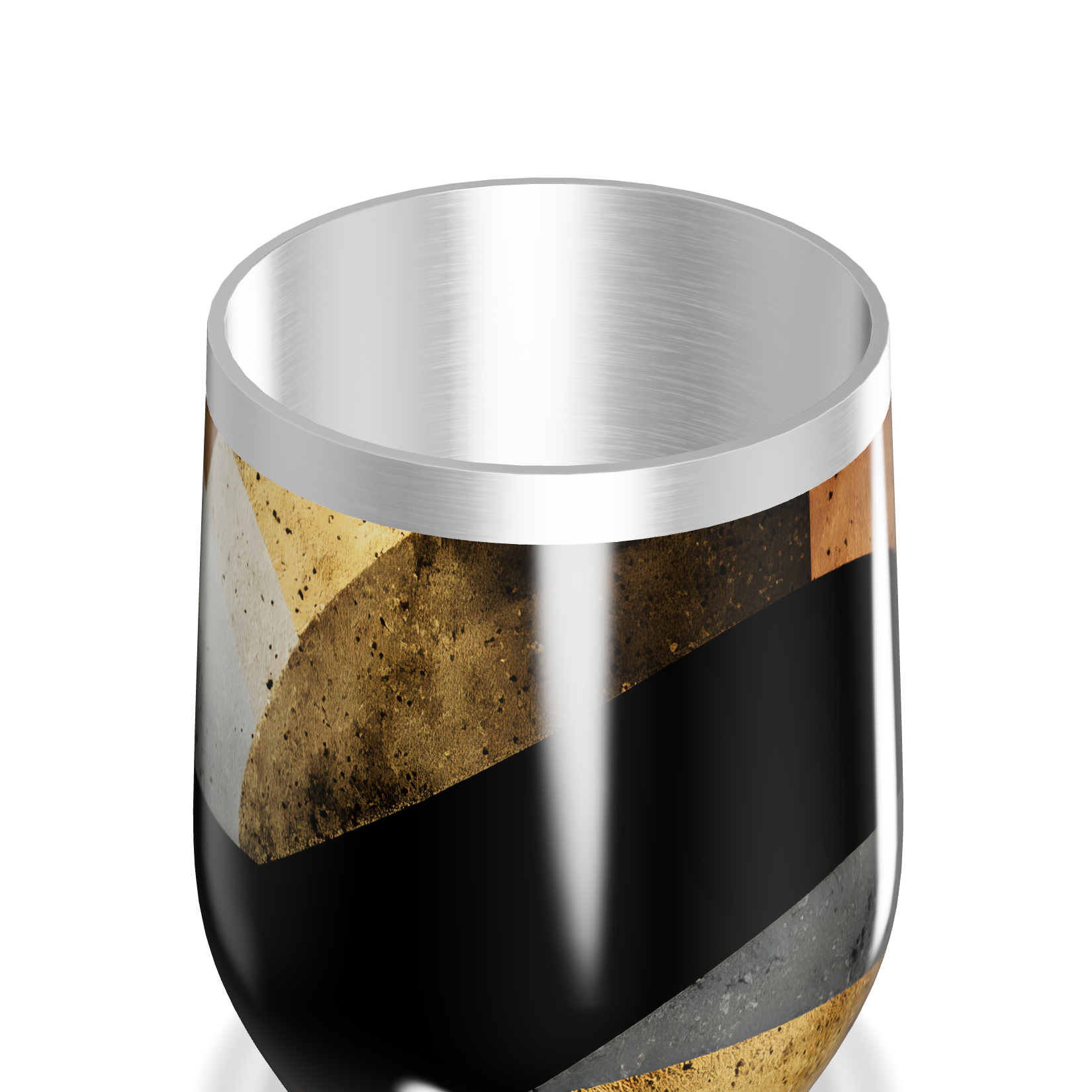 Copo Térmico Slim - Design Preto e Dourado