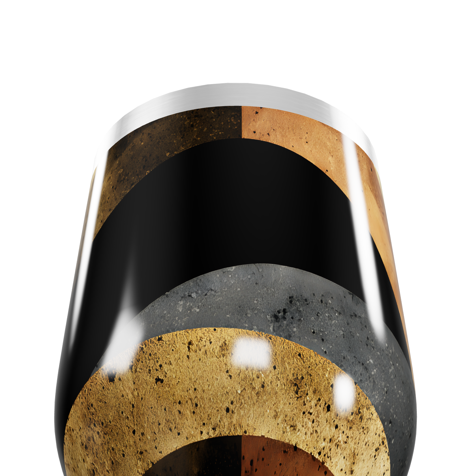 Copo Térmico Slim - Design Preto e Dourado