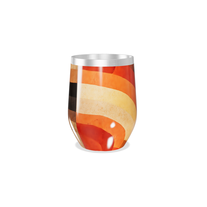 Copo Térmico Slim - Listras Preto Laranja