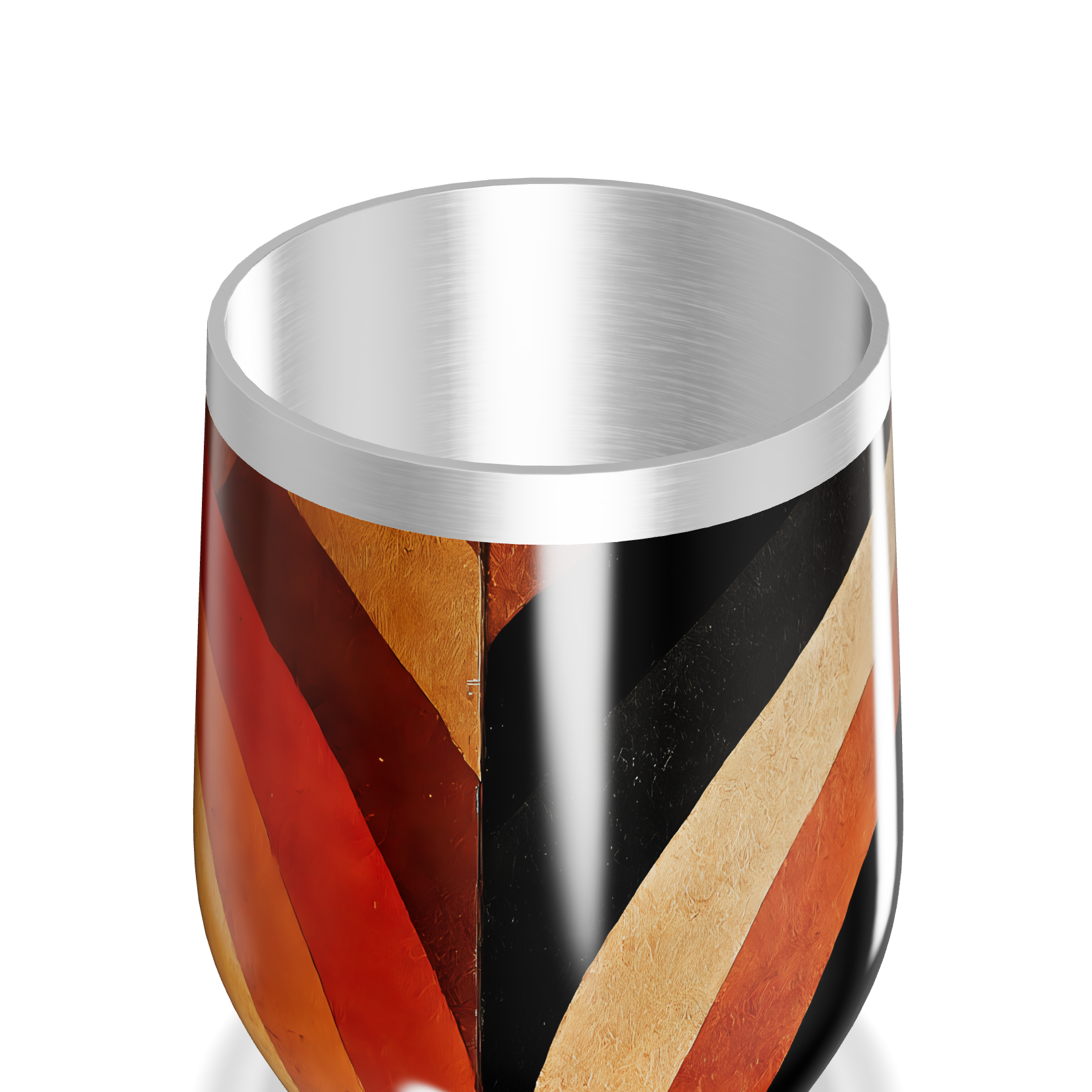 Copo Térmico Slim - Listras Preto Laranja