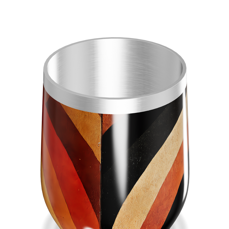 Copo Térmico Slim - Listras Preto Laranja