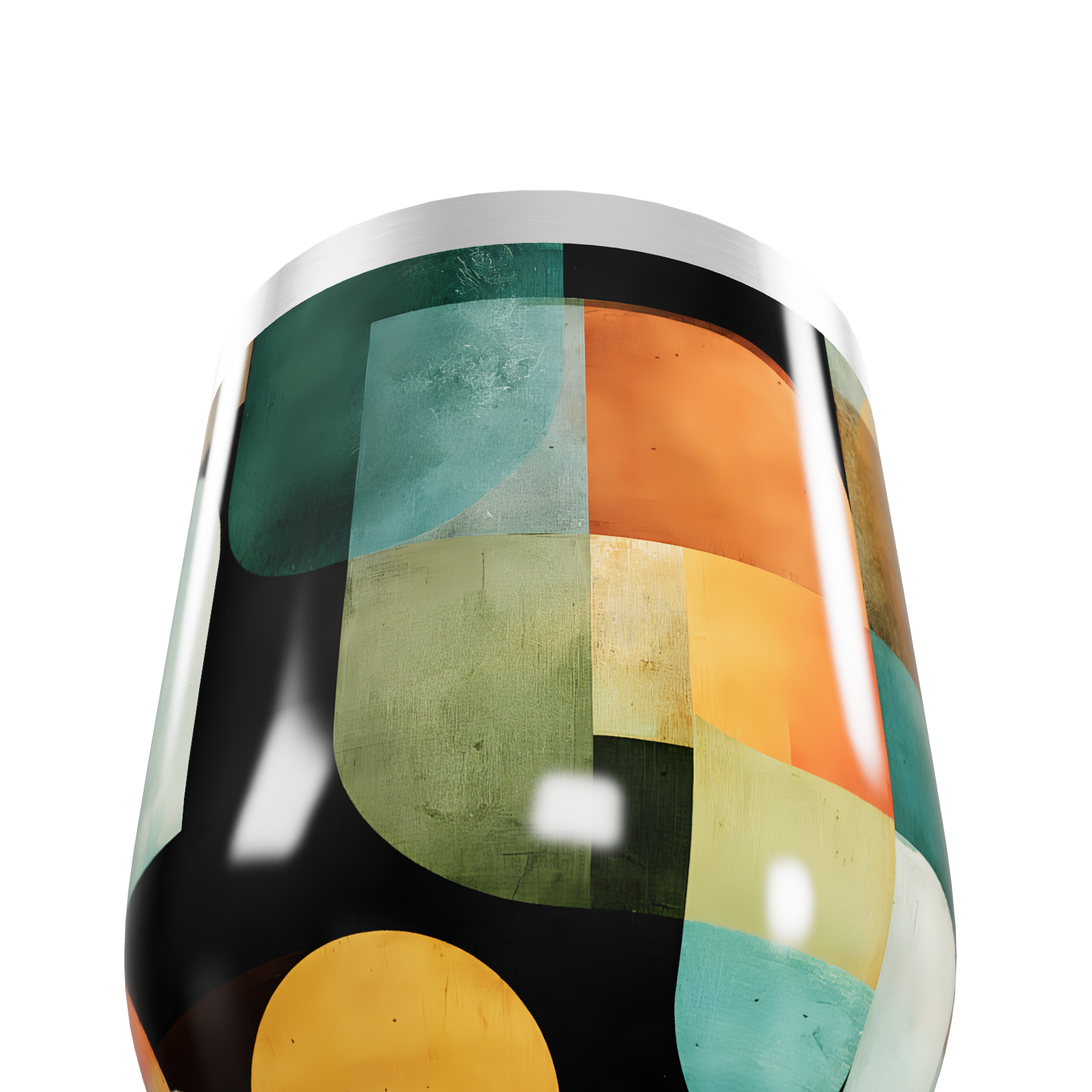 Copo Térmico Slim - Design Geométrico Colorido