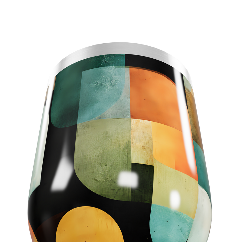 Copo Térmico Slim - Design Geométrico Colorido