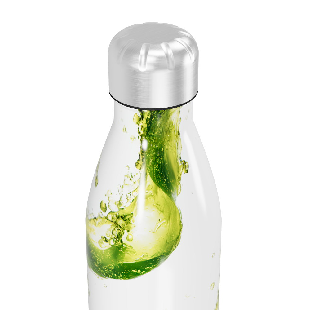 Garrafa Inox - Branca com Estampa Vegetal