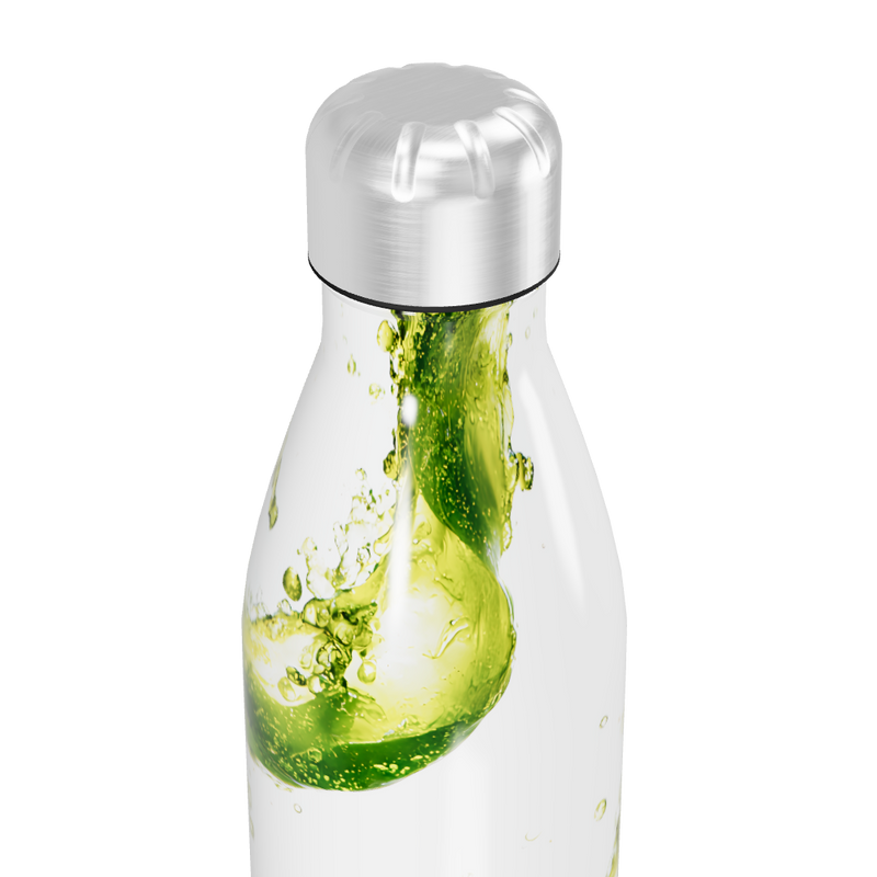 Garrafa Inox - Branca com Estampa Vegetal