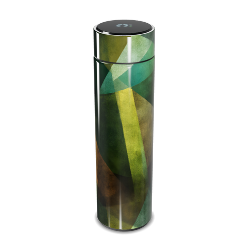 Garrafa Térmica Touch - Verde Abstrata Inox