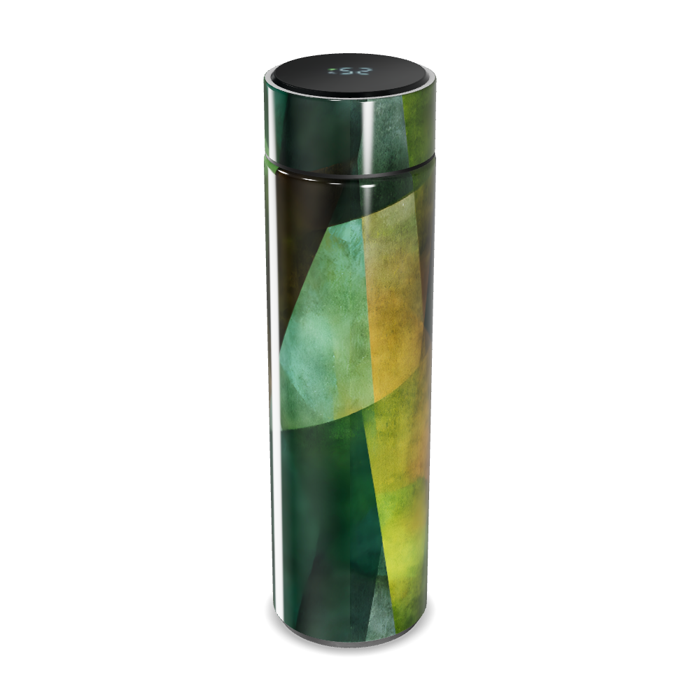 Garrafa Térmica Touch - Verde Abstrata Inox