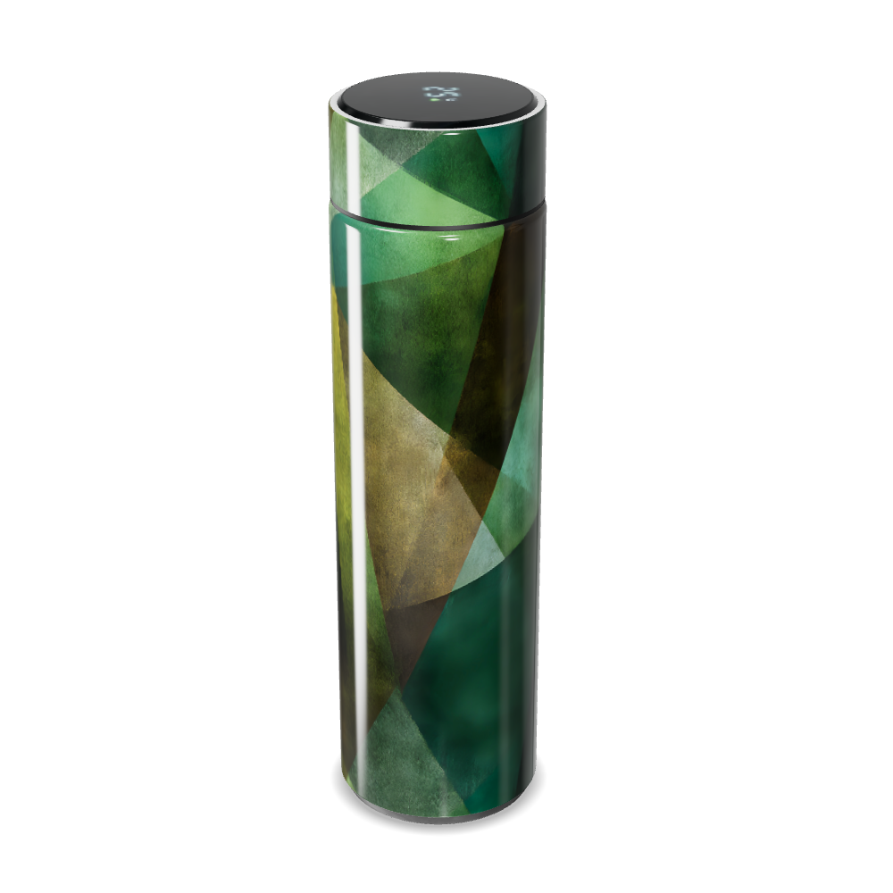 Garrafa Térmica Touch - Verde Abstrata Inox