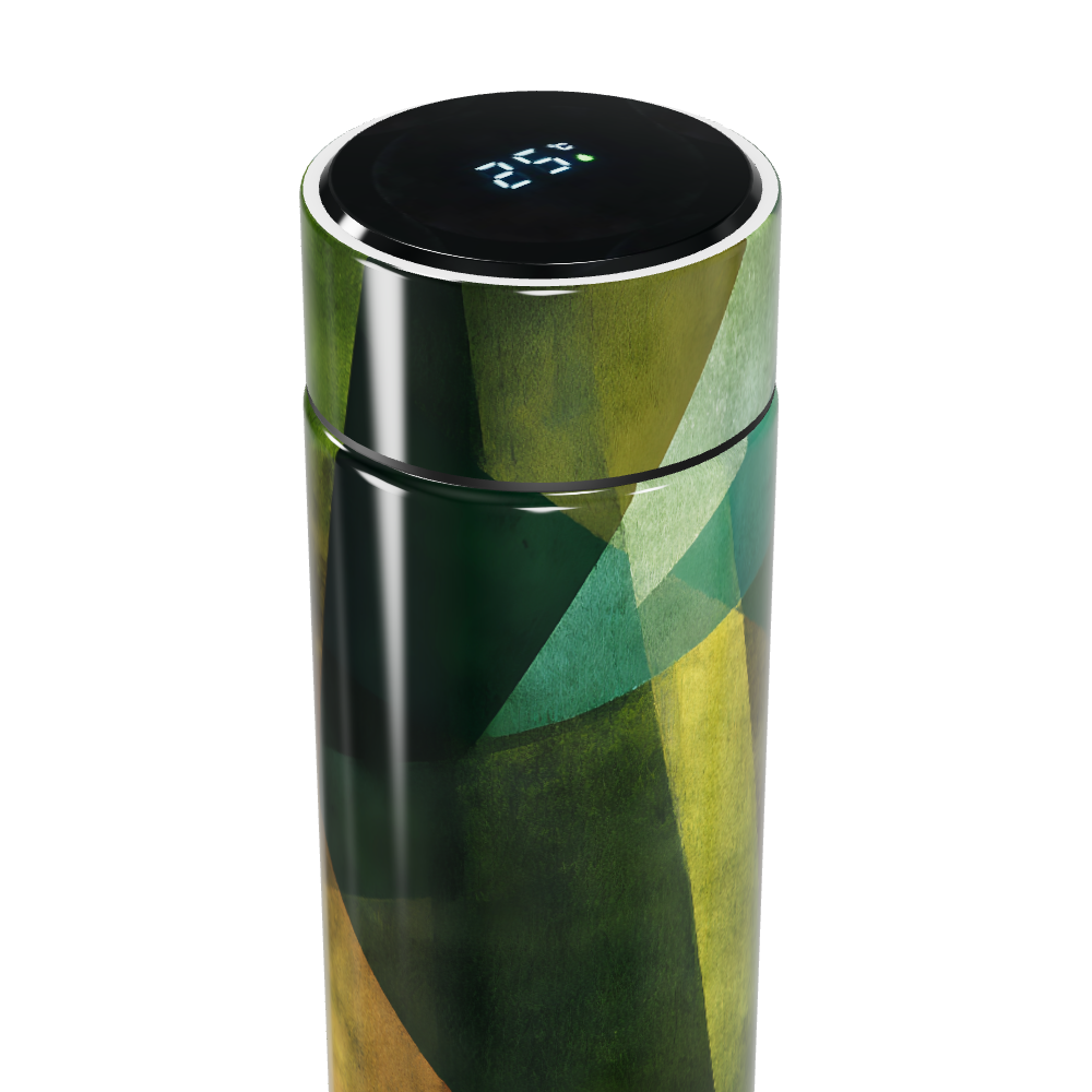 Garrafa Térmica Touch - Verde Abstrata Inox