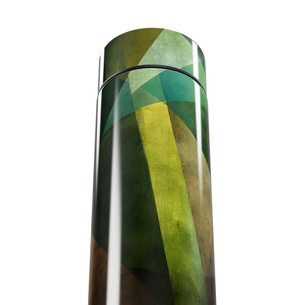 Garrafa Térmica Touch - Verde Abstrata Inox