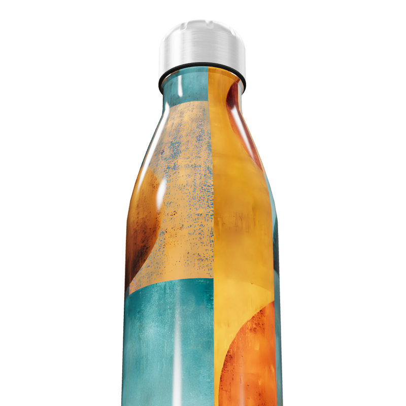 Garrafa Inox - Estampa Abstrata Colorida