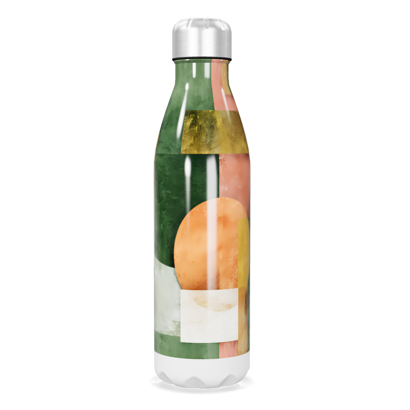 Garrafa Inox - Design Abstrato Colorido