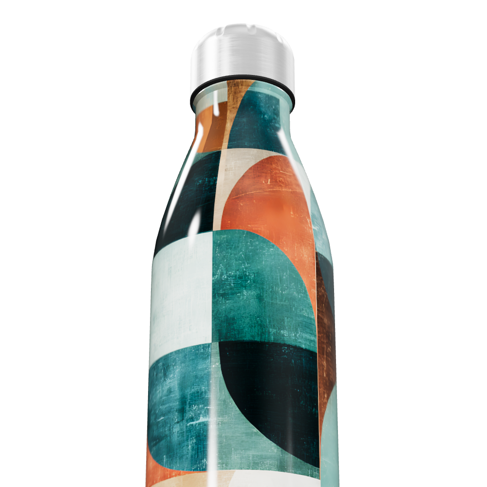Garrafa Inox - Estampa Geométrica Colorida