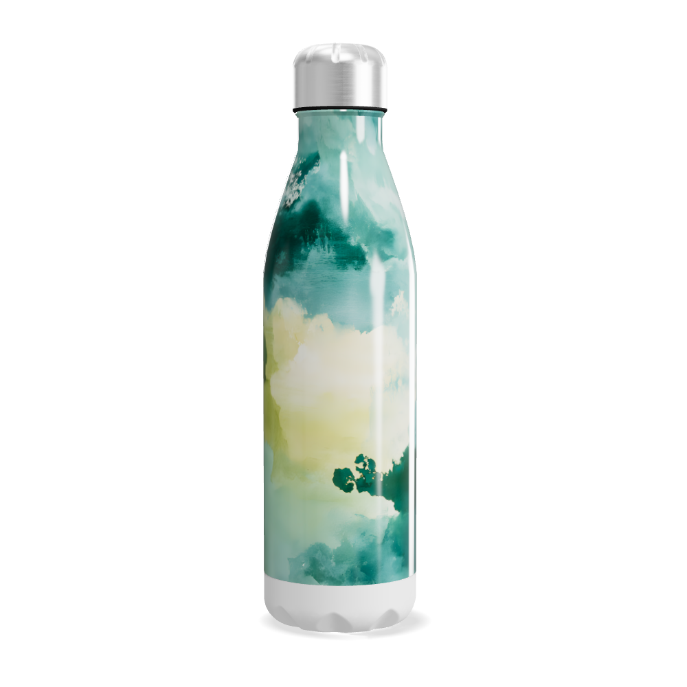 Garrafa Inox - Estampa Aquarela Verde