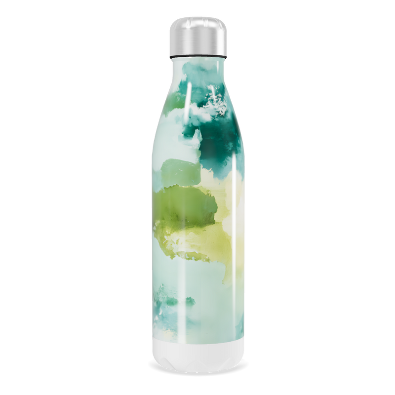 Garrafa Inox - Estampa Aquarela Verde
