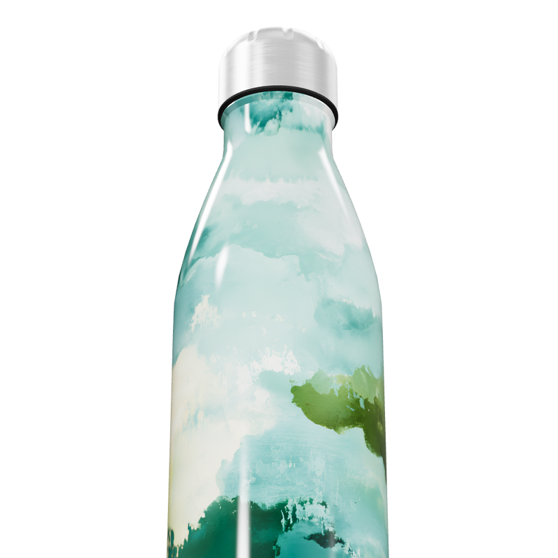 Garrafa Inox - Estampa Aquarela Verde
