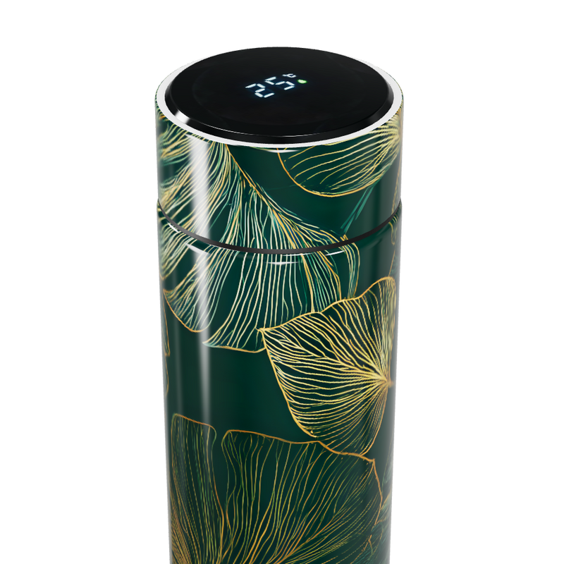 Garrafa Térmica Touch - Floral Verde Elegante
