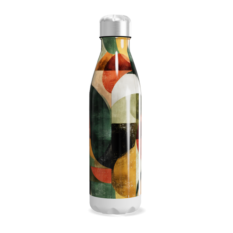 Garrafa Inox - Estampa Geométrica Colorida