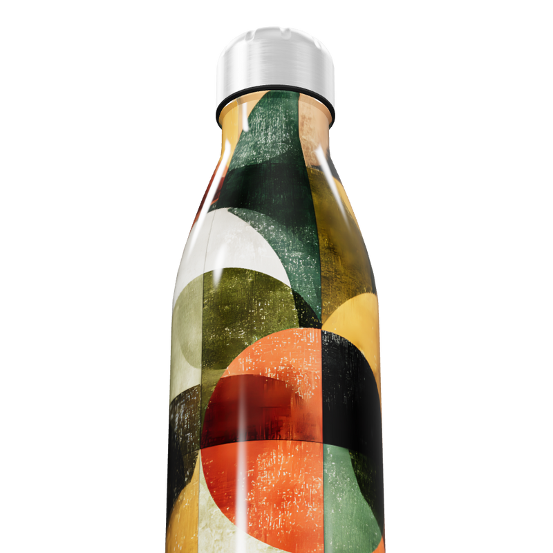 Garrafa Inox - Estampa Geométrica Colorida