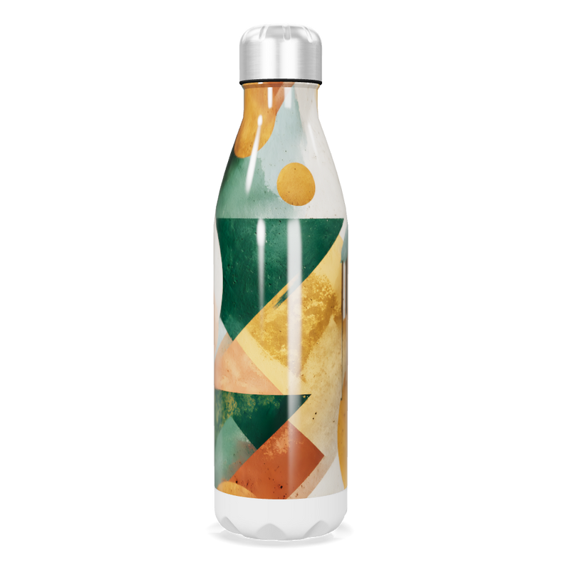 Garrafa Inox - Estampa Geométrica Colorida