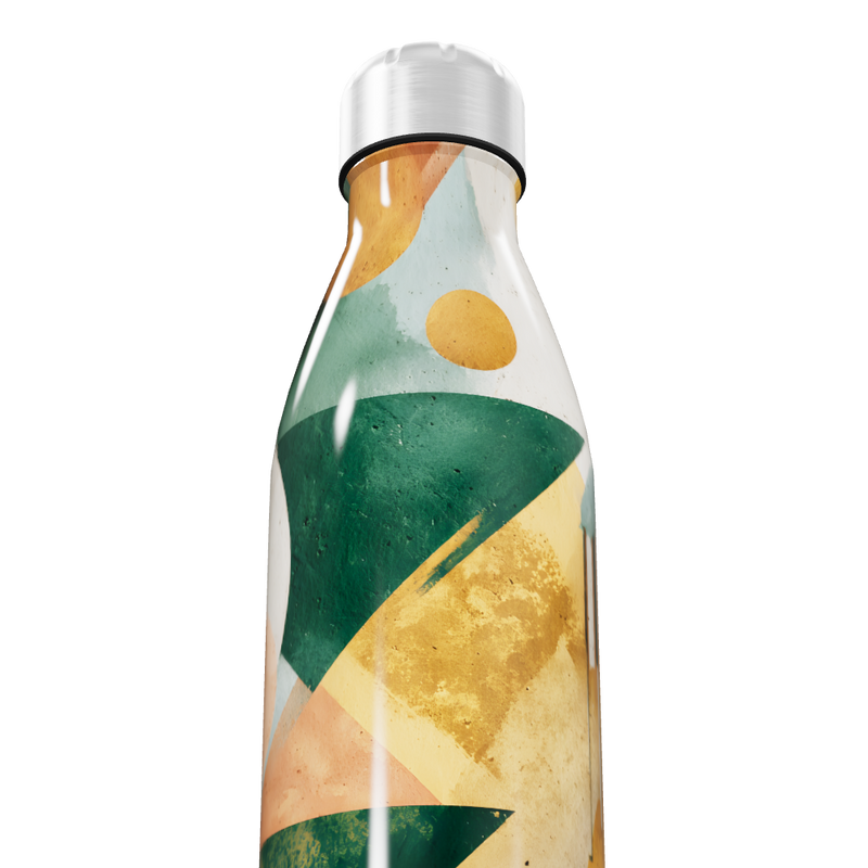 Garrafa Inox - Estampa Geométrica Colorida