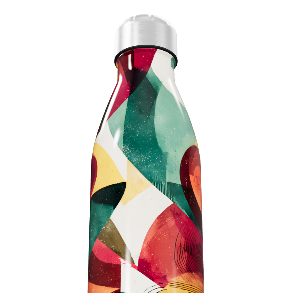 Garrafa Inox - Estampa Colorida Abstrata