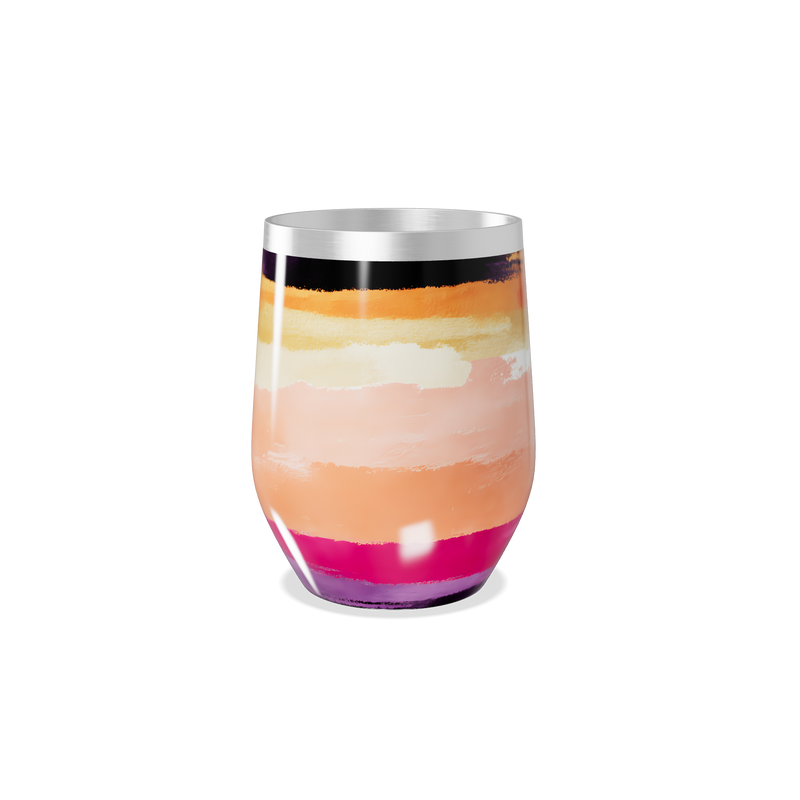 Copo Térmico Slim - Multicor Listrado Aço Inox