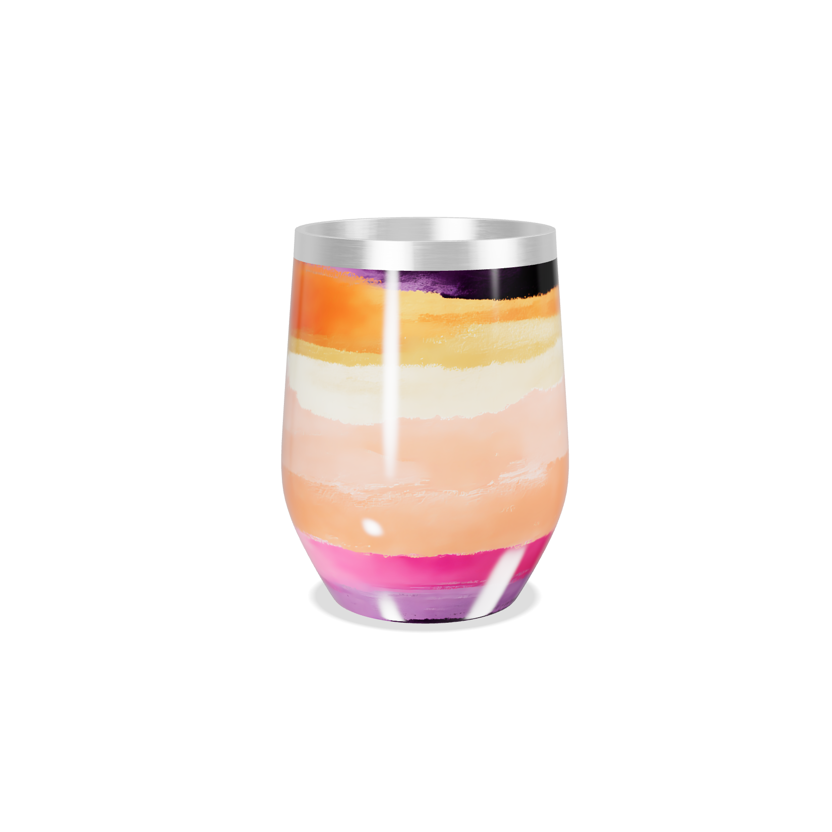 Copo Térmico Slim - Multicor Listrado Aço Inox