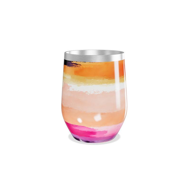 Copo Térmico Slim - Multicor Listrado Aço Inox