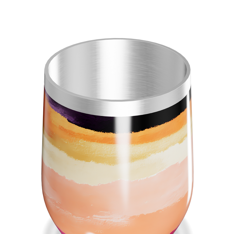 Copo Térmico Slim - Multicor Listrado Aço Inox