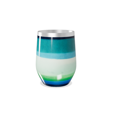 Copo Térmico Slim - Listras Azul Verde Inox